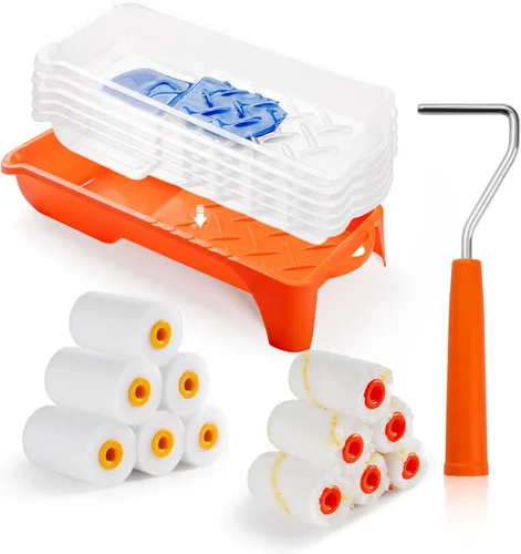 Rodillo de pintura, kit de rodillos de pintura pequeños de 2 pulgadas con rodillo de pintura de espuma de alta densidad, rodillos de pintura de