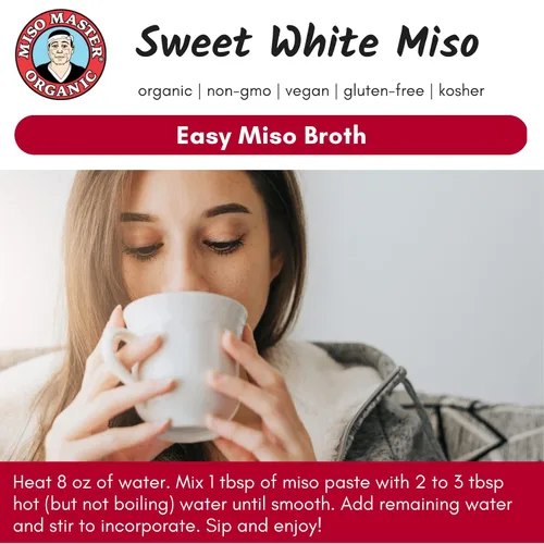 Miniatura 6 de Miso Master Organic Sweet White Miso Orgánico, Kosher, sin gluten, sin OMG Hecho a mano y fermentado naturalmente Tubo de 16 onzas