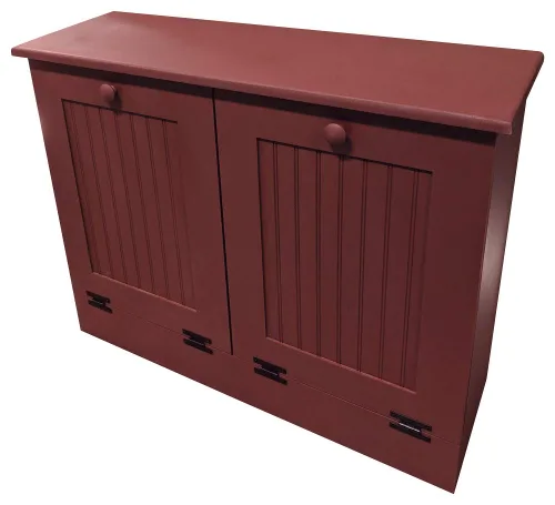 Cubo doble de basura/Recipiente para papelera de reciclaje. Borgoña sólido
