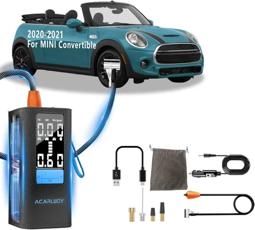 Inflador de neumáticos, compresor de aire portátil, bomba de aire inalámbrica de 6000 mAh con inflado rápido 3X, apto para MINI Convertible