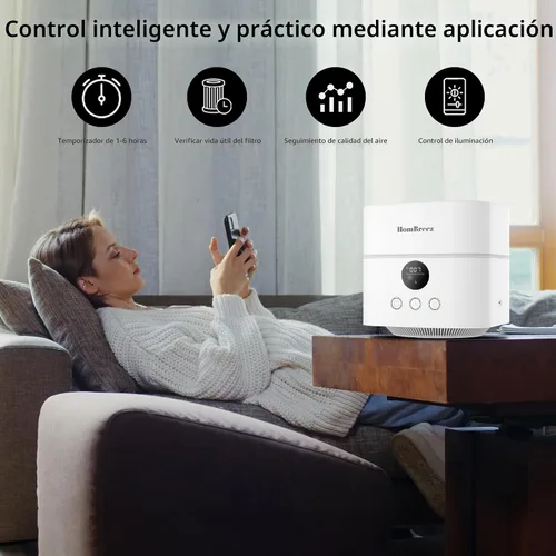 Miniatura 6 de Purificador de Aire y Humidificador Combo para Dormitorio, Cubre hasta 200 pies², Filtro H13 HEPA Verdadero, Tanque de Agua de 500ML, Difusor
