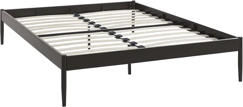 Miniatura 4 de Modway Elsie - Base de cama de metal con soporte de tablillas, tamaño King, color marrón