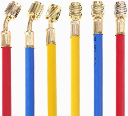 Miniatura 4 de Tubo de manguera de carga de CA, mangueras de calibradores HVAC de 72 pulgadas, manguera de carga de refrigerante para R134A R12 R22 R502 Juego