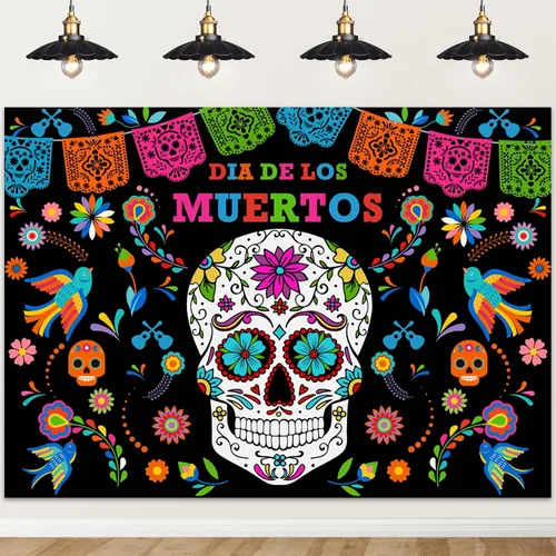 Miniatura 9 de Mocsicka Telón de fondo del Día de los Muertos Día de los Muertos para fotografía, fiesta mexicana, calavera de azúcar, decoración de mesa