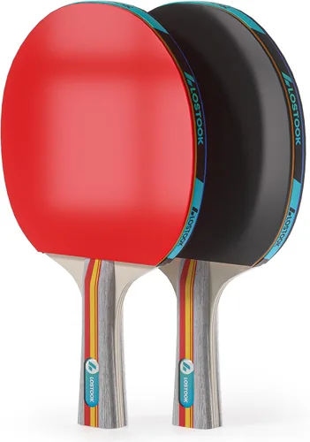 Miniatura 7 de Juego de 2/4 palas de ping pong profesionales de color negro con raquetas de tenis de mesa y 3 bolas de estrella, red de mesa de ping pong portátil