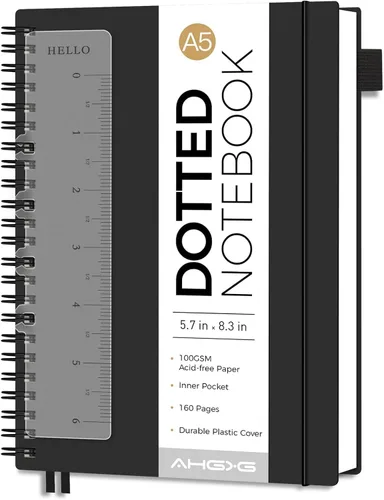 Miniatura 36 de AHGXG Diario de puntos, cuaderno en espiral de cuadrícula de puntos de 8.5 x 11 pulgadas, cuaderno de puntos grande A4, papel grueso de 3.53 oz/m²