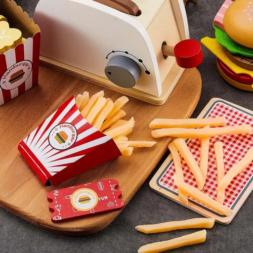 Miniatura 7 de Zhanmai 50 piezas falsas de papas fritas para jugar, simulación de alimentos, alimentos artificiales, papas fritas de PVC, decoración de juguetes