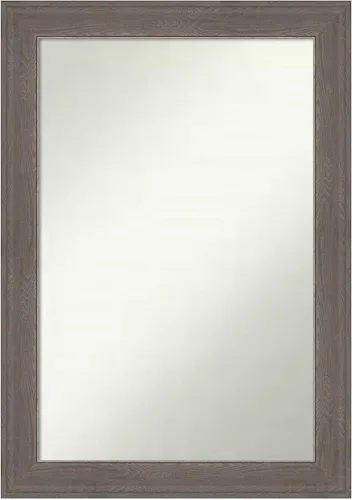 Miniatura 513 de Amanti Art Espejo de pared personalizado no biselado (24.5 x 24.5 pulgadas), marco gris marrón alta, varios tamaños personalizados, espejo de baño