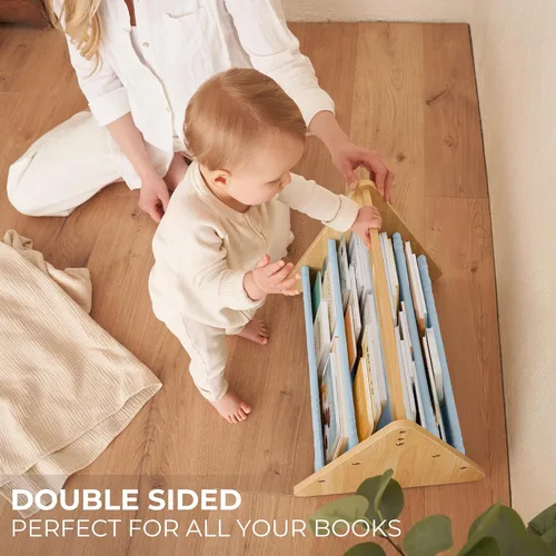 Miniatura 4 de ZICOTO Estantería decorativa de madera con asa para habitaciones de niños, mantiene los libros ordenados y al alcance de los niños pequeños
