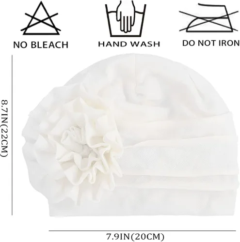 Miniatura 4 de Bohend Diadema con diseño de flores para mujer, gorro elástico preatado, bufanda preatada, gorro para la cabeza