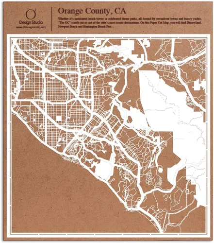 Miniatura 132 de O3 Design Studio Aberdeen - Mapa de papel cortado en papel blanco de 12 x 12 pulgadas