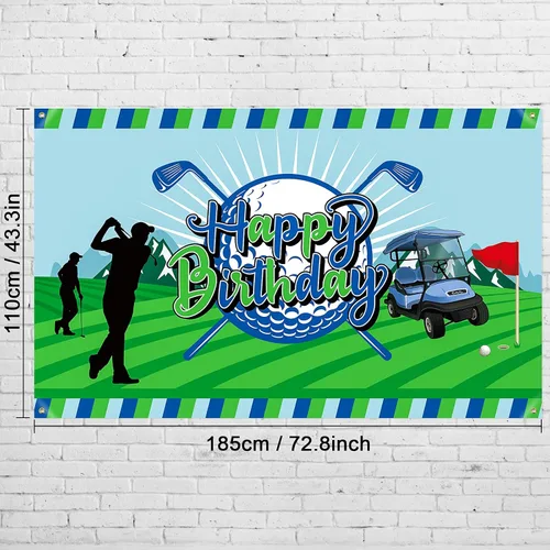 Miniatura 2 de Irenare Decoración de fiesta de cumpleaños de golf, telón de fondo para cabina de fotos, fondo de fotografía para golf, deportes, suministros