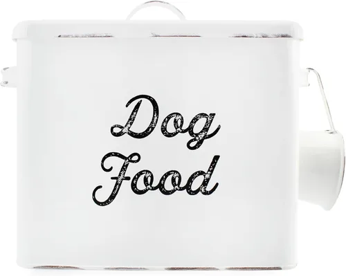 Miniatura 10 de AuldHome Design - Contenedor retro para comida de perro (negro); contenedor de almacenamiento moderno de estilo granja para comida de mascotas