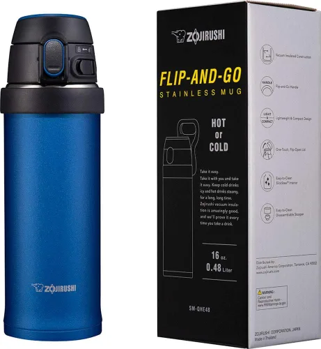 Miniatura 3 de Zojirushi SM-QHE48AK, taza de acero inoxidable, 16 onzas, azul cobalto