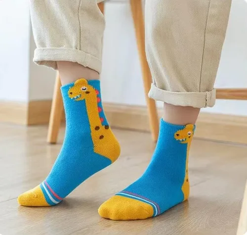 Miniatura 8 de YIPINU Calcetines de dinosaurio para niños y niñas de 1 a 3 años y 9 a 12 años, paquete de 5 calcetines de regalo para niños