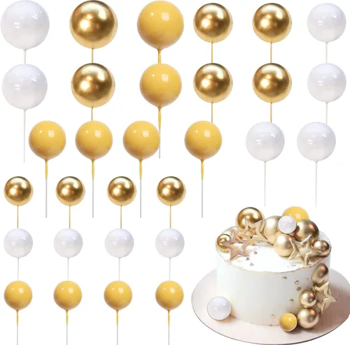 Miniatura 23 de Rsstarxi 30 piezas de mini globos y bolas de espuma para tartas – Insertos de pastel de bricolaje para bodas, aniversarios y decoraciones de fiesta