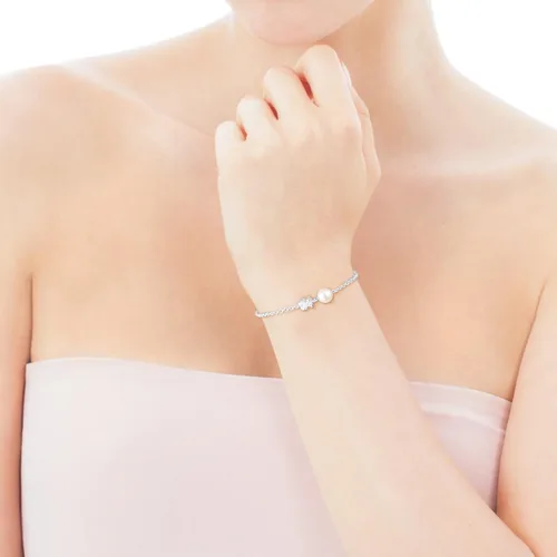 Miniatura 4 de Pulsera TOUS Sweet Dolls de plata 925 con eslabones y cadena de perlas cultivadas en agua dulce china blanca 0295 0315 in