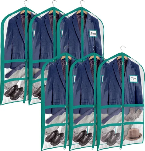 Miniatura 16 de Univivi Bolsas de PVC transparente para disfraz de baile, bolsa de ropa de 35 pulgadas para competiciones de baile, con 3 bolsillos separados