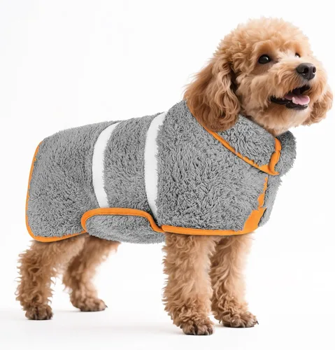 Miniatura 45 de Bienbee Bata de baño para perro, de secado rápido, súper absorbentes, para perros pequeños, medianos y grandes, abrigo de secado para después