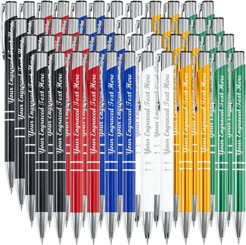 Miniatura 20 de Bolígrafos personalizados a granel con grabado sin nombre, bolígrafo de impresión personalizada, bolígrafo de metal pastel, regalo personalizado