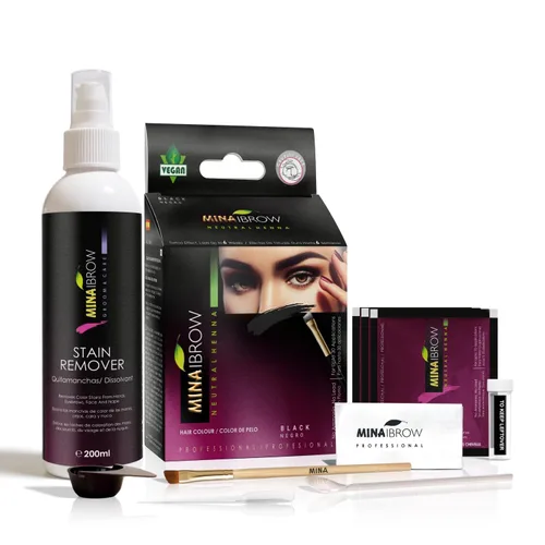 Miniatura 42 de MINA iBrow Kit de Color de Henna Profesional para Cabello con Paquete Combinado de Pincel Cubre Cabello Canoso - Dura hasta 6 semanas Sin