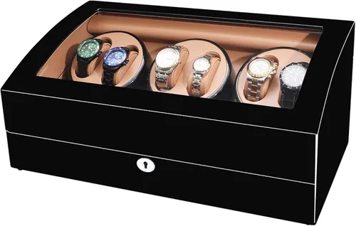 Miniatura 7 de Sepano Bobinadora automática de reloj colector I 6 bobinadoras de reloj con 7 cajas de almacenamiento y motor silencioso Mabuchi gran capacidad uno
