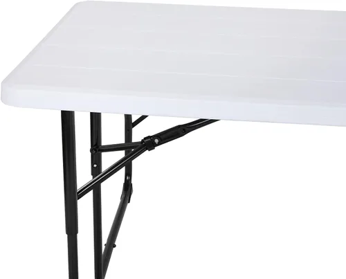 Miniatura 5 de Flash Furniture Insta-Fold - Mesa de picnic plegable de grano de madera blanca para adultos, mesa plegable de 4.5 pies