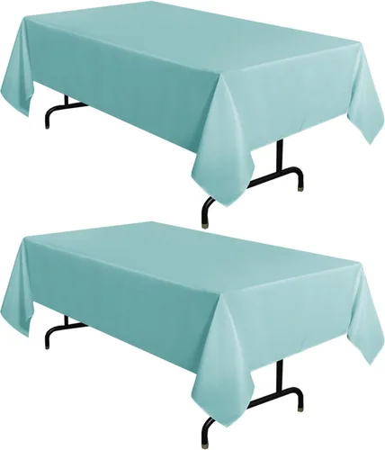 Miniatura 44 de sancua - Paquete de 2 manteles cuadrados de poliéster, de 54 x 54 pulgadas, resistentes a las manchas y a las arrugas, lavables, para mesas de Beige