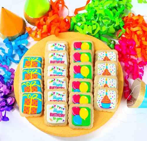 Miniatura 2 de Paquete de 12 cestas de regalo de galletas de feliz cumpleaños, envueltas individualmente para niños, hombres y mujeres, caja de regalo decorada
