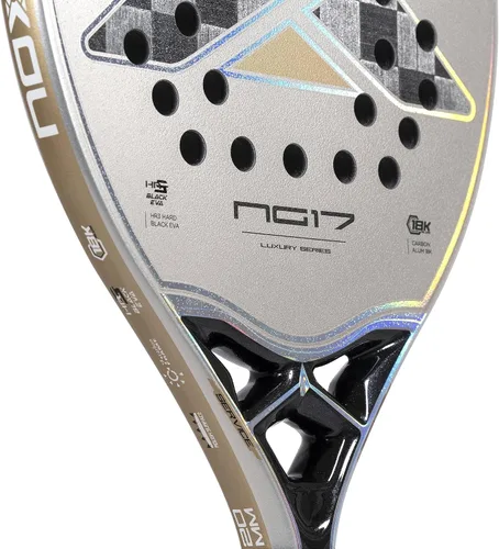 Miniatura 6 de Raqueta de tenis de playa NG17 Luxury 2023 Pala de tenis de playa de alto rendimiento Carbono aluminizado de 18 quilates con núcleo de EVA negro