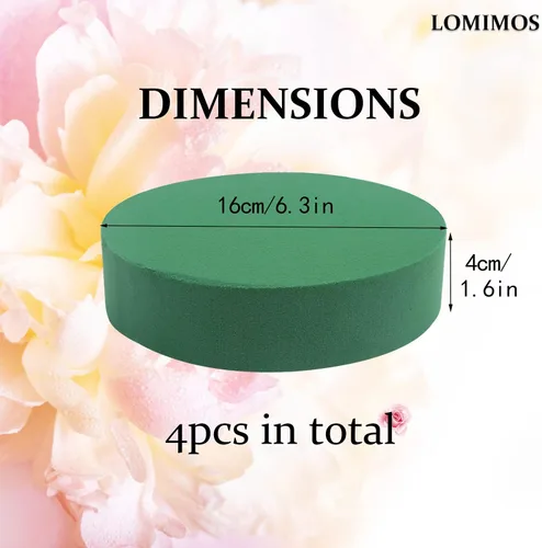Miniatura 2 de LOMIMOS Espuma floral redonda de 6 pulgadas, bloques de espuma húmeda verde para arreglos florales, decoración de arreglos florales, manualidades