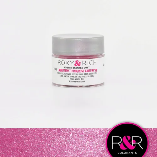 Miniatura 2 de Roxy & Rich Hybrid Sparkle Powder - Colorante para alimentos, 0.09 onzas (0.09 oz), color rosa amatista