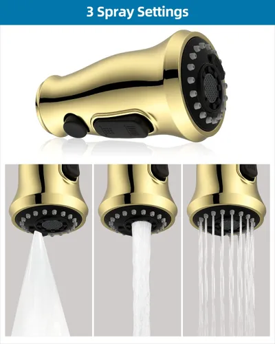 Miniatura 4 de Reemplazo universal de cabezal de grifo de cocina con 15 adaptadores compatible con estándar americano/Kohler/Moen/Delta, cabezal rociador de grifo
