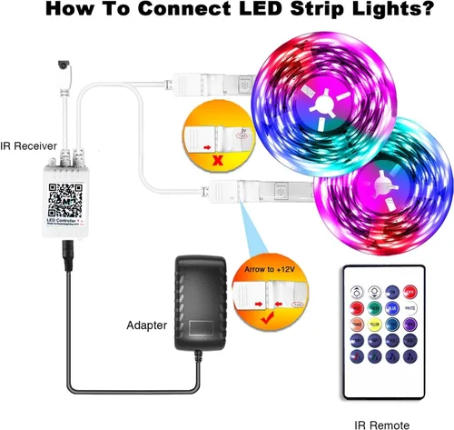 Miniatura 5 de Phopollo - Luces LED de 200 pies para dormitorio, sincronización de música, cambio de color, control inteligente de aplicación con control remoto