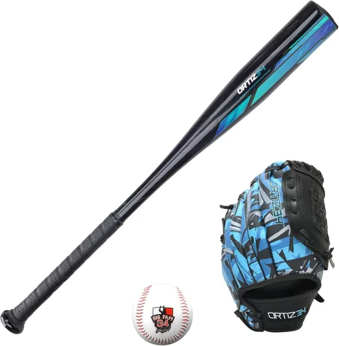 Miniatura 11 de Ortiz34 Youth T-Ball Set, 25” Signature Aluminum T-Ball Bat with -10 Drop, Foam Core T-Ball, 9” Lightweight Youth Glove, Vibrant Graffiti Print