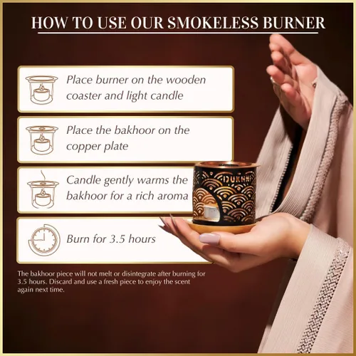 Miniatura 7 de Caja de variedad de Oud Bakhoor y quemador de Dukhni Set de Oudh árabe con quemador de incienso de vela 20 piezas de bloques de incienso bukhoor