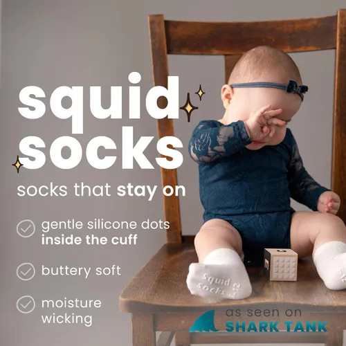 Miniatura 62 de squid socks Calcetines de viscosa de bambú 0-6M, 6-12M, 12-24M y 2T-3T Calcetines que se mantienen puestos