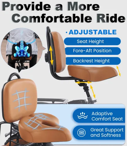 Miniatura 5 de KAKIGO Electric Tricycle for Adults,Peak 1350W Motor Etrike,48V15.6Ah Ebike,20"x4"Fat Tire Aluminum Folding Electric Trike,3-Wheel Electric