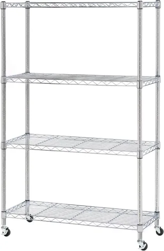 Miniatura 8 de Seville Classics Estantería de Alambre de Acero Sólido Unidad de Almacenamiento Estantes Ajustables Rack Organizador, para Hogar, Cocina, Oficina