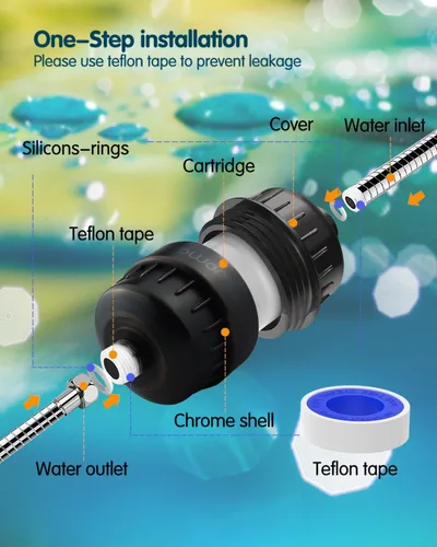Miniatura 9 de Cartucho de filtro de ducha de 15 etapas, cartucho de filtro de reemplazo universal de alto rendimiento, elimina el cloro, metales pesados y otros