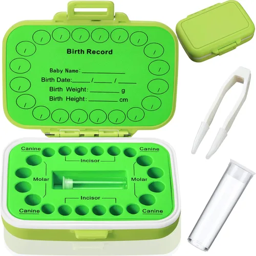 Miniatura 9 de Jetec Caja de dientes de bebé, recuerdo para niños, soporte de almacenamiento de dientes, organizador de dientes para niños, caja de hadas