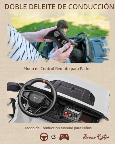 Miniatura 5 de First Ride On - Coche de juguete con licencia Ford Bronco Raptor de 24 V y 2 plazas para niños, coche eléctrico con batería, control remoto