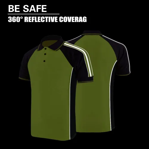 Miniatura 7 de Camisa de seguridad de alta visibilidad, manga corta y larga, polo reflectante, camisetas de trabajo para hombres amarillo-S