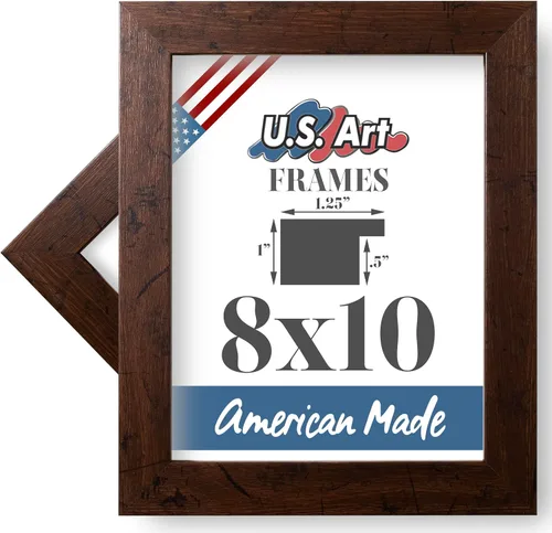 Miniatura 96 de Marco de fotos de 4 x 6 pulgadas, acabado envuelto suave, plano de 1.25 pulgadas de ancho, negro tradicional, MDF compuesto de madera 100% americana