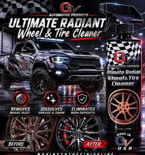 Miniatura 6 de GV Automotive Products Ultimate Radiant - Limpiador de llantas cromadas y rines en aerosol – Seguro, listo para usar, pule, brilla y elimina