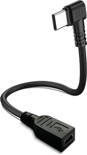 Adaptador USB-C macho a mini USB hembra, convertidor de 90 grados para kit de cableado de cámara de tablero y más dispositivos USB (solo para carga)
