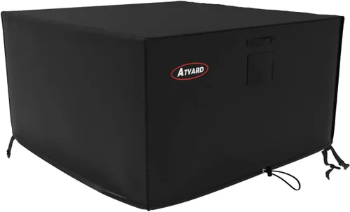 Miniatura 20 de Atyard Cubierta cuadrada para fogata de gas, 36 pulgadas de largo x 36 pulgadas de ancho x 24 pulgadas de alto, impermeable, resistente al viento