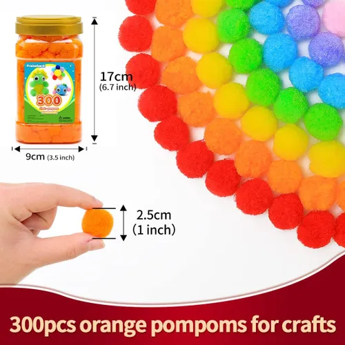 Miniatura 59 de Praisebank Pompones rojos, 90 unidades, 1.5 pulgadas, perfectos para artes y manualidades