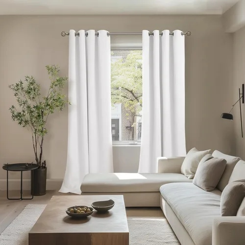 Miniatura 2 de BGment - Cortinas con aislamiento térmico para habitación, 100 % opacas, con forro negro, cortina de doble capa con ojales, reduce el ruido