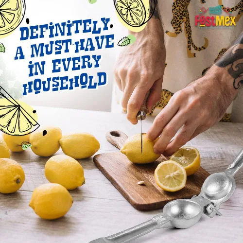 Miniatura 5 de Exprimidor de limones Exprimidor de cítricos de aluminio fundido de alta calidad, exprimidor de jugo de mano, 2.4 pulgadas, grande, hecho en México
